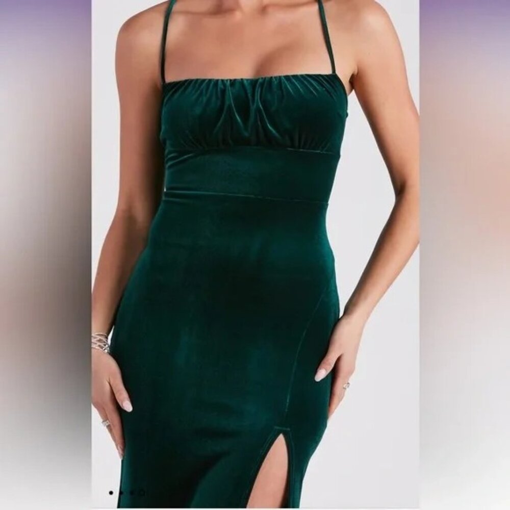 Nwt Windsor Womens Formal Green Velour Dress - Picture 2 of 7